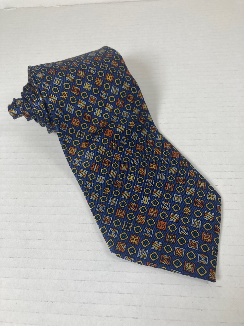 Museum Of Fine Arts Boston 100% Silk Geometric  Necktie